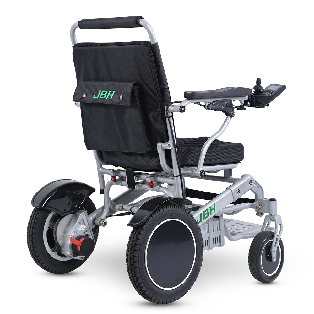 JBH Gümüş Katlanabilir Seyahat Alaşım Güç Tekerlekli Sandalye D10