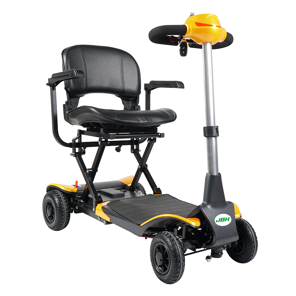 JBH Sarı 4 Tekerlekli Taşınabilir Katlanır Mobilite Scooter