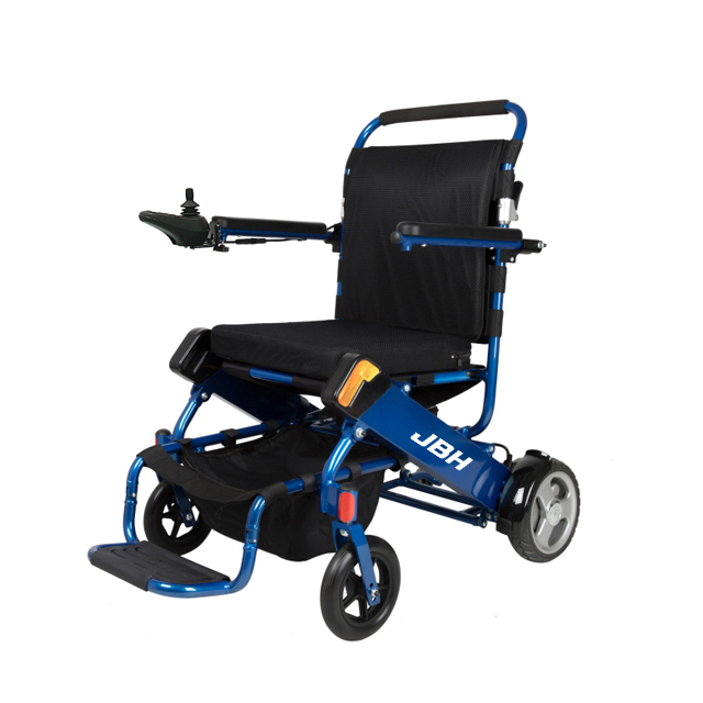 JBH mavi şık hafif elektrikli tekerlekli sandalye D05